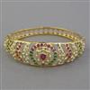 American Diamond Pearl Kada with Gold Plating