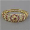American Diamond Pearl Kada with Gold Plating