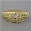 American Diamond Pearl Kada with Gold Plating