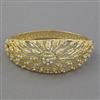 American Diamond Pearl Kada with Gold Plating
