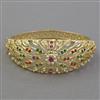 American Diamond Pearl Kada with Gold Plating