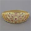 American Diamond Pearl Kada with Gold Plating