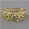 American Diamond Pearl Kada with Gold Plating