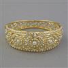 American Diamond Pearl Kada with Gold Plating