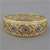 American Diamond Pearl Kada with Gold Plating