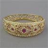 American Diamond Pearl Kada with Gold Plating