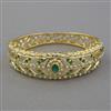 American Diamond Pearl Kada with Gold Plating