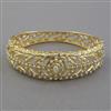American Diamond Pearl Kada with Gold Plating