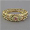 American Diamond Pearl Kada with Gold Plating
