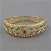 American Diamond Pearl Kada with Gold Plating