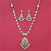 American Diamond Pearl Necklace with Gold Plating