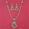 American Diamond Pearl Necklace with Gold Plating