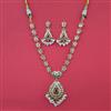 American Diamond Pearl Necklace with Gold Plating