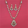 American Diamond Pearl Necklace with Gold Plating