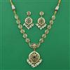 American Diamond Pearl Necklace with Gold Plating