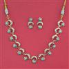 American Diamond Pearl Necklace with Gold Plating