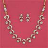American Diamond Pearl Necklace with Gold Plating