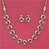 American Diamond Pearl Necklace with Gold Plating
