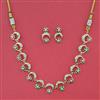 American Diamond Pearl Necklace with Gold Plating