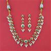 American Diamond Pearl Necklace with Gold Plating