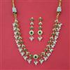 American Diamond Pearl Necklace with Gold Plating
