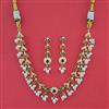 American Diamond Pearl Necklace with Gold Plating