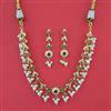 American Diamond Pearl Necklace with Gold Plating