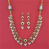 American Diamond Pearl Necklace with Gold Plating