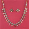 American Diamond Pearl Necklace with Gold Plating