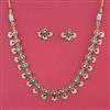American Diamond Pearl Necklace with Gold Plating