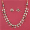 American Diamond Pearl Necklace with Gold Plating