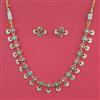 American Diamond Pearl Necklace with Gold Plating