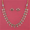 American Diamond Pearl Necklace with Gold Plating