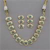 American Diamond Pearl Necklace with Gold Plating