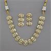 American Diamond Pearl Necklace with Gold Plating