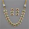 American Diamond Pearl Necklace with Gold Plating