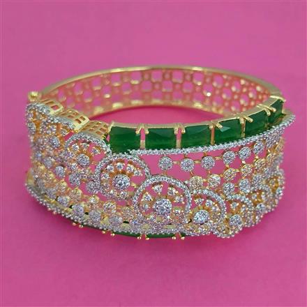 American Diamond Broad Kada with 2 Tone Plating