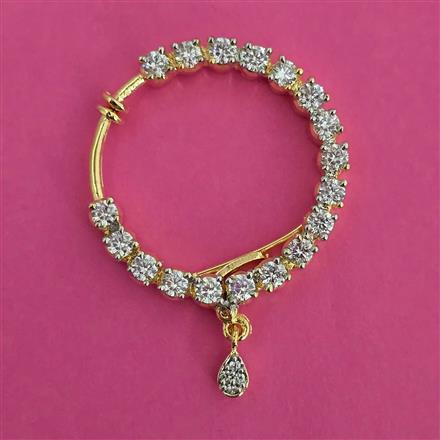 American Diamond Delicate Nose Ring with Rhodium Plating 2 Tone Plating Mehndi Plating