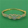 American Diamond Openable kada with Rhodium Plating 2 Tone Plating Mehndi Plating