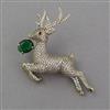 American Diamond Animal Brooch with Mehndi Plating