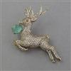 American Diamond Animal Brooch with Mehndi Plating