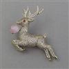 American Diamond Animal Brooch with Mehndi Plating
