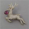 American Diamond Animal Brooch with Mehndi Plating