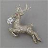 American Diamond Animal Brooch with Mehndi Plating