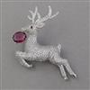 American Diamond Animal Brooch with Rhodium Plating
