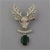 American Diamond Animal Brooch with Mehndi Plating