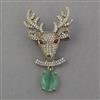 American Diamond Animal Brooch with Mehndi Plating