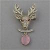 American Diamond Animal Brooch with Mehndi Plating