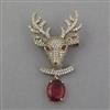 American Diamond Animal Brooch with Mehndi Plating