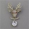 American Diamond Animal Brooch with Mehndi Plating